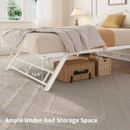 Struttura letto estraibile singola COZONY con rotelle bloccabili, design a scomparsa, supporto a doghe in acciaio, piattaforma letto silenziosa, soluzione salvaspazio