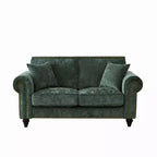 Divano Chesterfield classico a 2 posti (63 pollici) con braccioli arrotolati, seduta profonda e gambe in legno, per soggiorno o appartamento di piccole dimensioni-Panipeachy