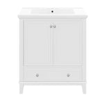 Mobiletto da bagno da 76 cm con lavello e contenitore, mobiletto da bagno in legno con cassetti e ante