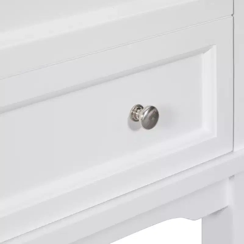 Mobiletto da bagno salvaspazio 24 pollici con lavabo, mobiletto da bagno in legno con cassetti e ripiano aperto, bianco