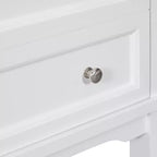 Mobiletto da bagno salvaspazio 24 pollici con lavabo, mobiletto da bagno in legno con cassetti e ripiano aperto, bianco