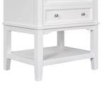 Mobiletto da bagno salvaspazio 24 pollici con lavabo, mobiletto da bagno in legno con cassetti e ripiano aperto, bianco