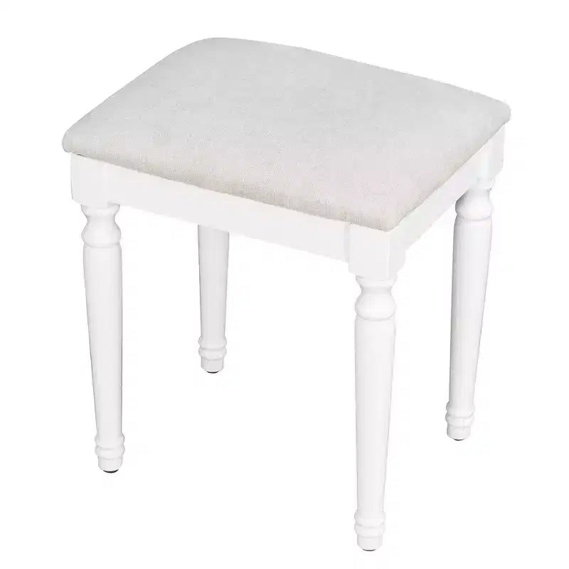 Toeletta da trucco Mobile da trucco Toeletta con 13 lampadine, specchio a tre ante, stazione di ricarica e cassetti portaoggetti, bianco - ModernLuxe