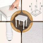 Toeletta da trucco Mobile da trucco Toeletta con 13 lampadine, specchio a tre ante, stazione di ricarica e cassetti portaoggetti, bianco - ModernLuxe