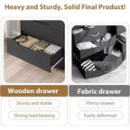 Comò alto a 4 cassetti, mobile contenitore verticale in legno da 105 cm con design autoportante per camera da letto, soggiorno, corridoio e ingresso, nero