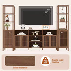 Mobile TV con Libreria, Mobile TV Stile Rustico per Televisori da 70 Pollici, Mobile TV per Soggiorno con Ripiani Regolabili e Mobile Contenitore