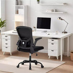 Sedia da ufficio ergonomica premium in rete grigio chiaro - Altezza regolabile, braccioli ribaltabili e supporto lombare - Comoda seduta girevole per casa, gaming e lavoro