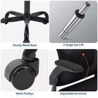 Sedia da ufficio ergonomica premium in rete grigio chiaro - Altezza regolabile, braccioli ribaltabili e supporto lombare - Comoda seduta girevole per casa, gaming e lavoro