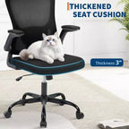 Sedia da ufficio ergonomica premium in rete grigio chiaro - Altezza regolabile, braccioli ribaltabili e supporto lombare - Comoda seduta girevole per casa, gaming e lavoro