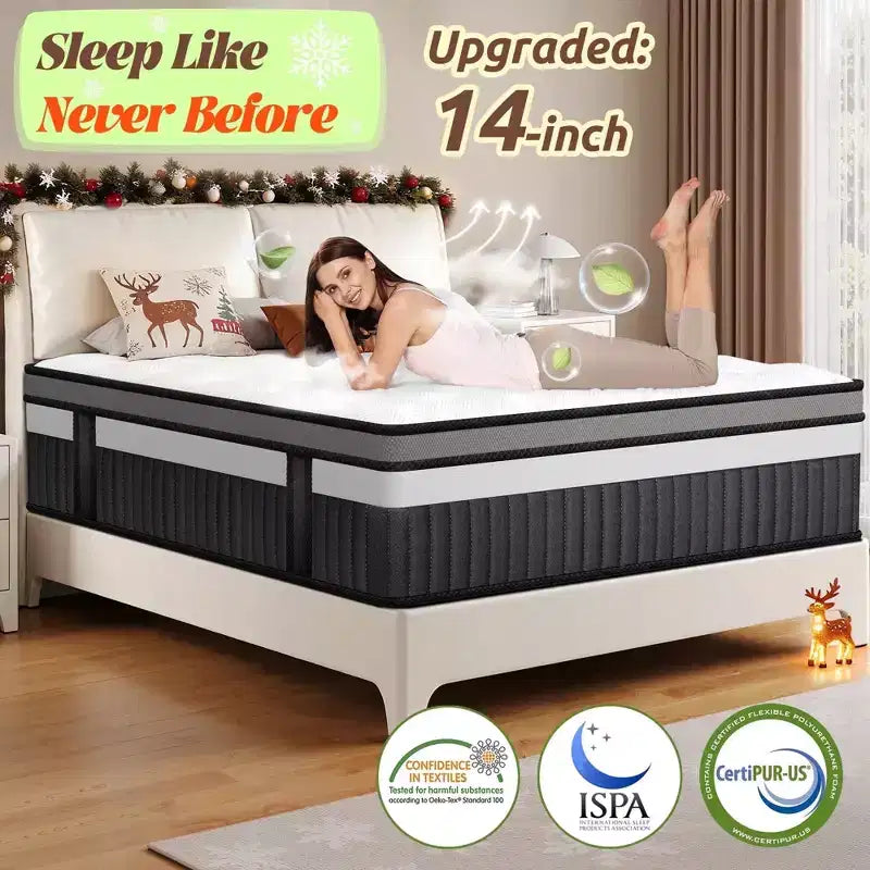 Materasso Queen Size in Scatola, Materasso in Memory Foam Gel da 35 cm per Notti Fresche e Sollievo dalla Pressione, Sensazione Morbida Media con Isolamento del Movimento