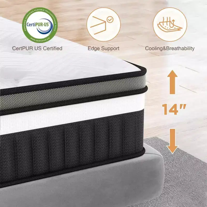 Materasso Queen Size in Scatola, Materasso in Memory Foam Gel da 35 cm per Notti Fresche e Sollievo dalla Pressione, Sensazione Morbida Media con Isolamento del Movimento