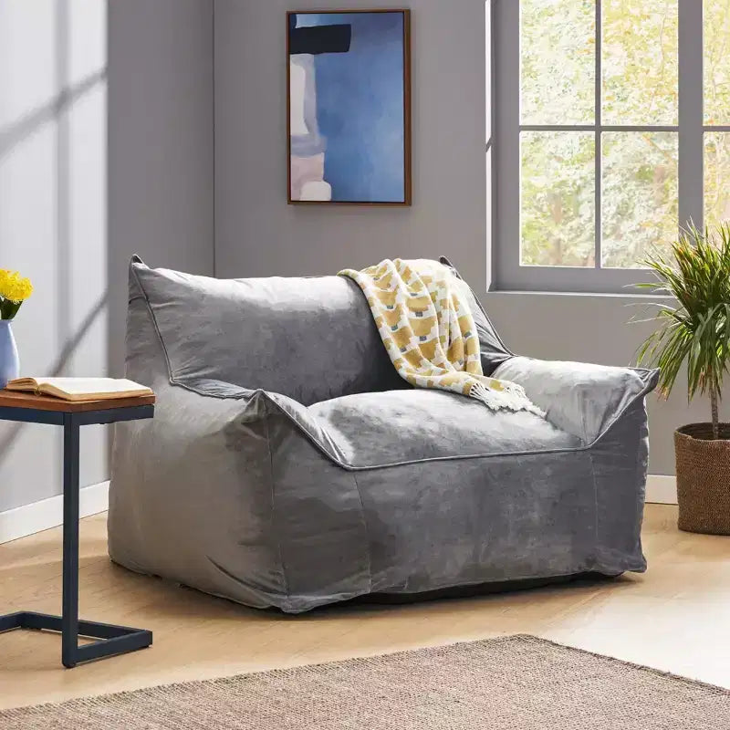 Poltrona a sacco in velluto TUYOHW, sedia da pavimento in memory foam felpata per un comfort lussuoso, poltrona pigra per soggiorno, camera da letto e ufficio