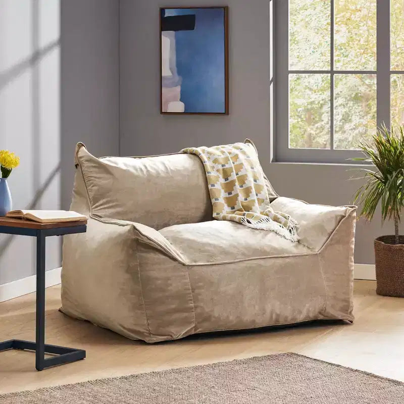 Poltrona a sacco in velluto TUYOHW, sedia da pavimento in memory foam felpata per un comfort lussuoso, poltrona pigra per soggiorno, camera da letto e ufficio