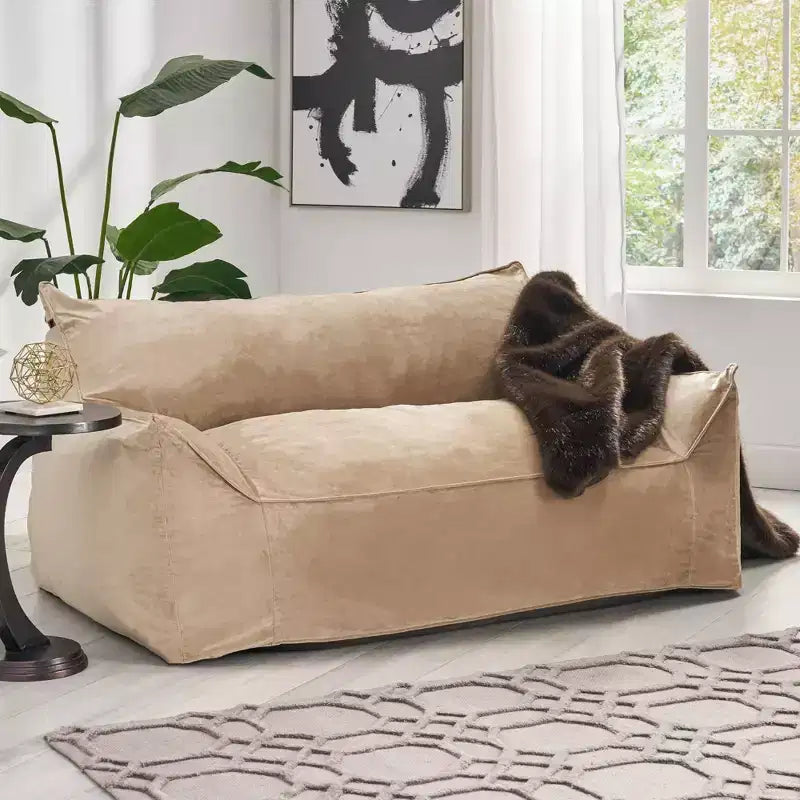 TUYOHW Poltrona Sacco in Ciniglia Oversize, Grande Sedia da Terra Divano con Braccioli per un Relax Totale, Comoda Poltrona Lounge per Soggiorno, Camera da Letto