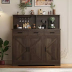 Credenza da masseria con porta microonde, armadietto contenitore con cassetti e ripiani, mobile bar con vetrina