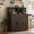 Farmhouse Sideboard Buffet with Microwave Stand, Storage Cabinet with Drawers and Shelves, Coffee Bar Cabinet with Hutch
