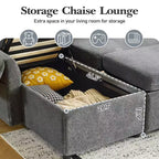 Karl Home | Divano Componibile a U in Velluto Imbottito con Funzione Letto, Divano Angolare