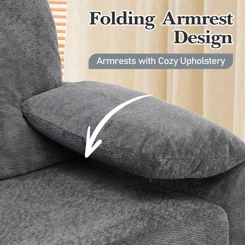 Karl Home | Divano Componibile a U in Velluto Imbottito con Funzione Letto, Divano Angolare