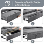 Karl Home | Divano Componibile a U in Velluto Imbottito con Funzione Letto, Divano Angolare