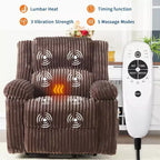 Poltrona Reclinabile Power Lift - Funzione Calore e Massaggio, Poltrona Reclinabile Elettrica con Funzione Alzapersona e Posizioni Regolabili, Rivestimento in Morbido Tessuto di Poliestere e Imbottitura in Spugna Integrale