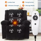 Poltrona Reclinabile Power Lift - Funzione Calore e Massaggio, Poltrona Reclinabile Elettrica con Funzione Alzapersona e Posizioni Regolabili, Rivestimento in Morbido Tessuto di Poliestere e Imbottitura in Spugna Integrale