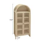 Dispensa da cucina alta ad arco, mobile contenitore da cucina moderno in legno stile rustico, vetrina ad arco con ripiani regolabili per cucina naturale
