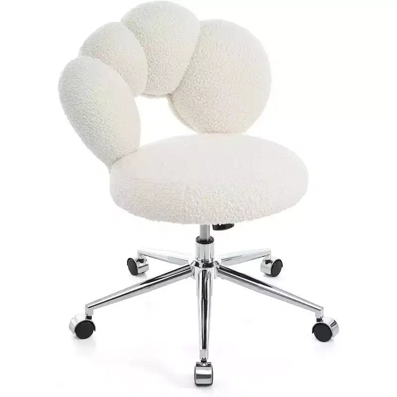 Scrivania e sedia da ufficio moderne, sedia da computer regolabile (16.1-19.3), cuscino spesso, 6 ruote, schienale semi-avvolgente, per casa/ufficio/camera da letto