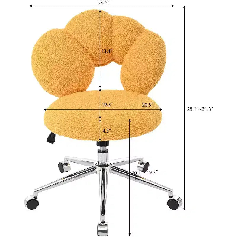 Scrivania e sedia da ufficio moderne, sedia da computer regolabile (16.1-19.3), cuscino spesso, 6 ruote, schienale semi-avvolgente, per casa/ufficio/camera da letto