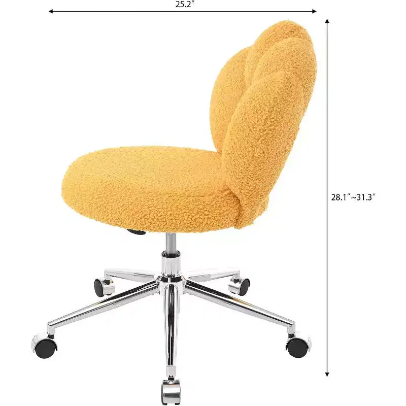 Scrivania e sedia da ufficio moderne, sedia da computer regolabile (16.1-19.3), cuscino spesso, 6 ruote, schienale semi-avvolgente, per casa/ufficio/camera da letto