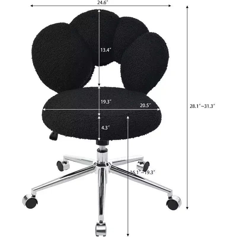 Scrivania e sedia da ufficio moderne, sedia da computer regolabile (16.1-19.3), cuscino spesso, 6 ruote, schienale semi-avvolgente, per casa/ufficio/camera da letto