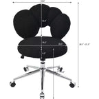 Scrivania e sedia da ufficio moderne, sedia da computer regolabile (16.1-19.3), cuscino spesso, 6 ruote, schienale semi-avvolgente, per casa/ufficio/camera da letto