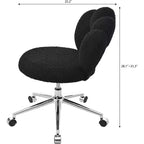 Scrivania e sedia da ufficio moderne, sedia da computer regolabile (16.1-19.3), cuscino spesso, 6 ruote, schienale semi-avvolgente, per casa/ufficio/camera da letto