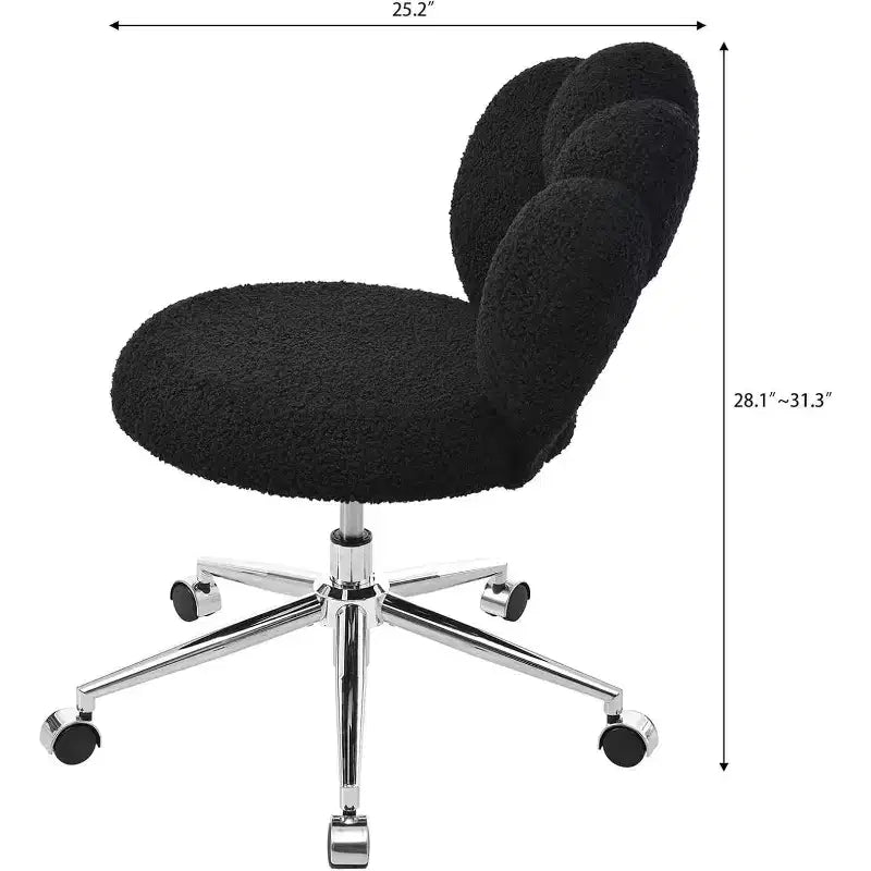 Scrivania e sedia da ufficio moderne, sedia da computer regolabile (16.1-19.3), cuscino spesso, 6 ruote, schienale semi-avvolgente, per casa/ufficio/camera da letto