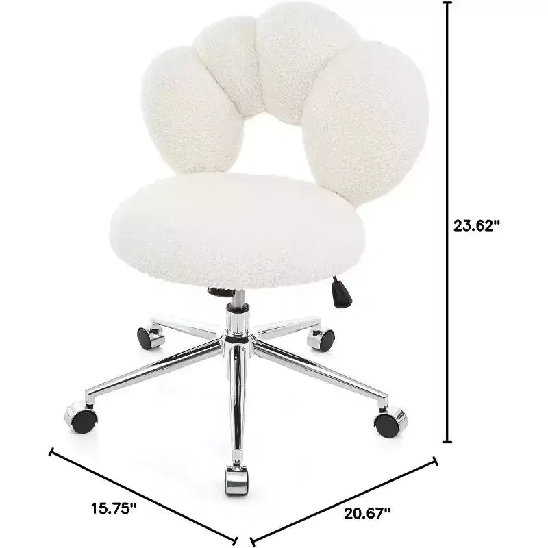 Scrivania e sedia da ufficio moderne, sedia da computer regolabile (16.1-19.3), cuscino spesso, 6 ruote, schienale semi-avvolgente, per casa/ufficio/camera da letto