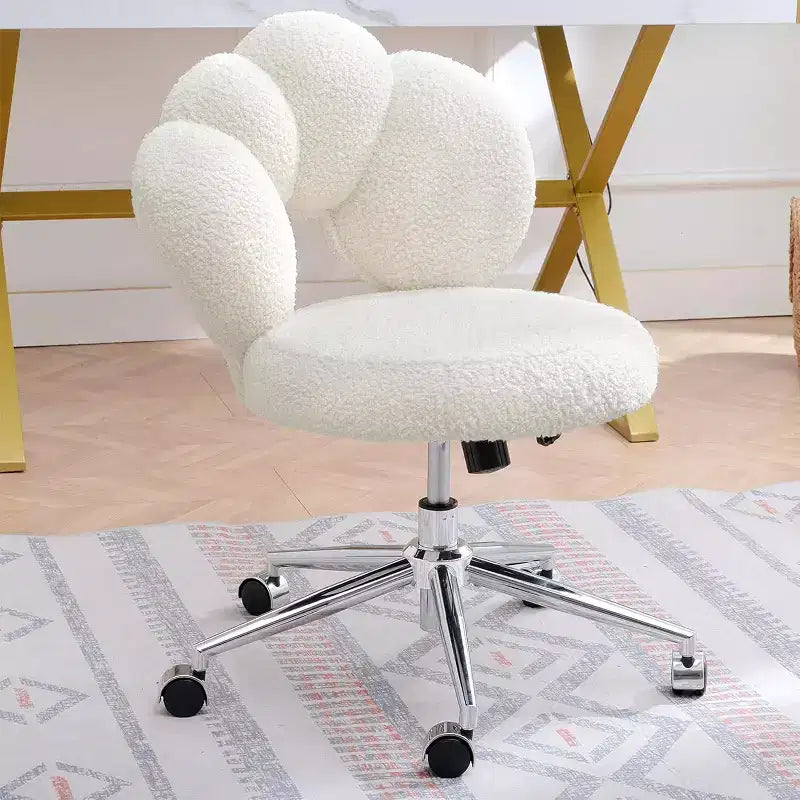 Scrivania e sedia da ufficio moderne, sedia da computer regolabile (16.1-19.3), cuscino spesso, 6 ruote, schienale semi-avvolgente, per casa/ufficio/camera da letto