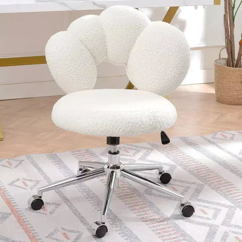 Scrivania e sedia da ufficio moderne, sedia da computer regolabile (16.1-19.3), cuscino spesso, 6 ruote, schienale semi-avvolgente, per casa/ufficio/camera da letto