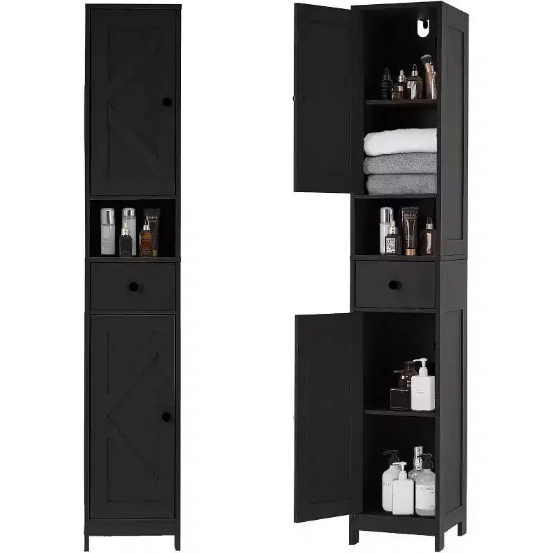 with Adjustable Shelves, Multi-Functional Freestanding Cabinet for Bathroom, Kitchen