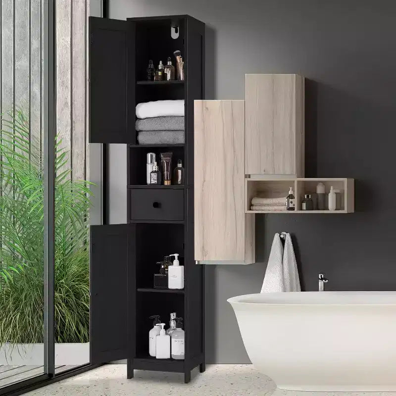 con ripiani regolabili, armadietto multifunzionale indipendente per bagno, cucina