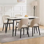 Set di 2 sedie imbottite per sala da pranzo, sedie moderne in tessuto e legno per sala da pranzo, sedie da pranzo con schienale alto per cucina, ristorante