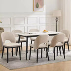Set di 2 sedie imbottite per sala da pranzo, sedie moderne in tessuto e legno per sala da pranzo, sedie da pranzo con schienale alto per cucina, ristorante
