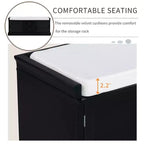 Panca Contenitore con 2 Cassetti e 2 Armadietti, Panca Scarpiera Retrò con Cuscino Rimovibile, Panca Contenitore Multifunzionale per Ingresso, Corridoio
