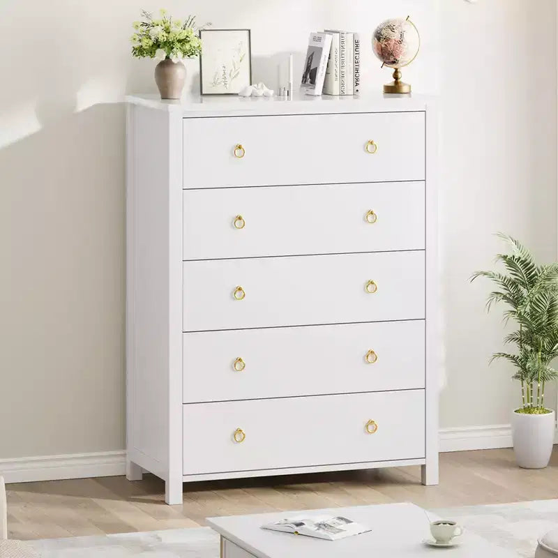 COZONY Comodino a 4 o 5 cassetti, altezza 37/45, per camera da letto, cassettiera con armadio per vestiti, per armadio, corridoio