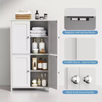 Mobiletto contenitore da bagno Celebalcony con ante e ripiani, mobiletto a terra per bagno, lavanderia, organizzazione con ripiano regolabile