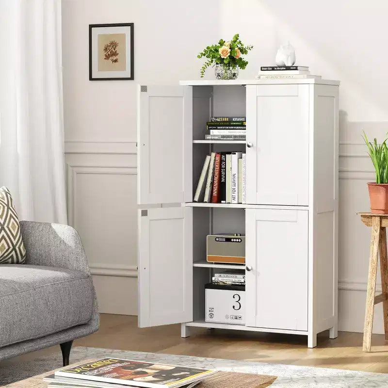 Mobiletto contenitore da bagno Celebalcony con ante e ripiani, mobiletto a terra per bagno, lavanderia, organizzazione con ripiano regolabile