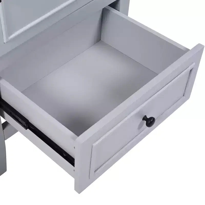 Mobiletto per lavabo da bagno compatto da 20 pollici con contenitore, mobiletto da bagno a pavimento con cassetti e anta, grigio