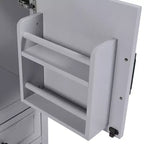Mobiletto per lavabo da bagno compatto da 20 pollici con contenitore, mobiletto da bagno a pavimento con cassetti e anta, grigio