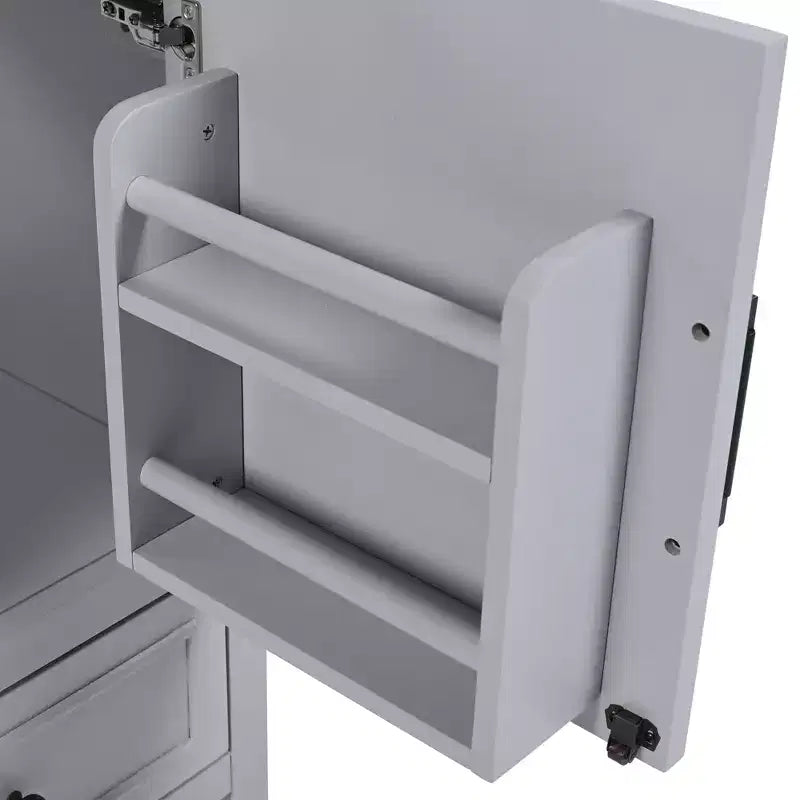 Mobiletto per lavabo da bagno compatto da 20 pollici con contenitore, mobiletto da bagno a pavimento con cassetti e anta, grigio