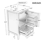Mobiletto per lavabo da bagno compatto da 20 pollici con contenitore, mobiletto da bagno a pavimento con cassetti e anta, grigio
