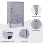 Mobiletto per lavabo da bagno compatto da 20 pollici con contenitore, mobiletto da bagno a pavimento con cassetti e anta, grigio