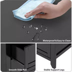 Comò Nero a 6 Cassetti per Camera da Letto, Cassettiera Grande con Cassetti Profondi e Maniglie in Metallo, Cassettiere Moderne in Legno per Ingresso, Corridoio